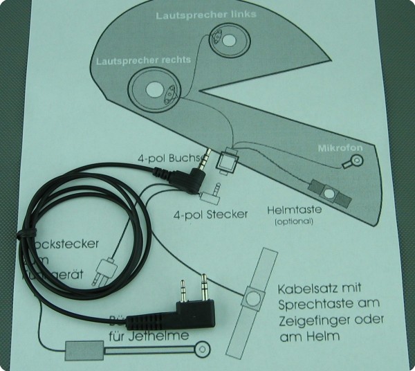 UK-Intech Paragliding Headset Anschlusskabel / Ersatzkabel